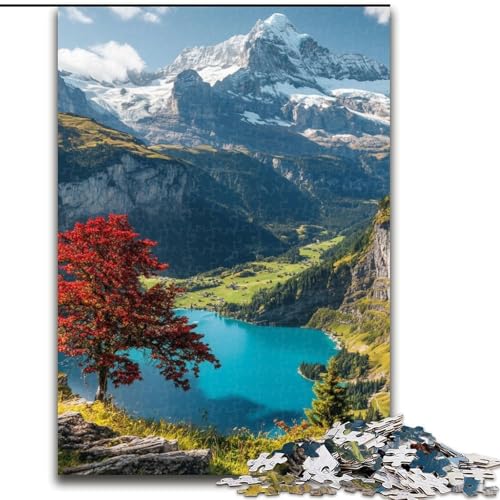 1000-teiliges Puzzle für Erwachsene, wunderschöne Berge und Seen, pädagogisches Denkspiel, künstlerische Heim- und Bürodekoration, ab 14 Jahren (Größe 26x38cm) von LYXIANY