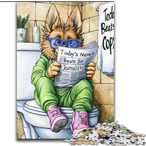 1000-teiliges Puzzle für Erwachsene „Deutscher Schäferhund geht auf die Toilette“, Papppuzzle, interaktives Familienspiel, Familienaktivitätsspiel, 26x38cm 1000-teiliges Puzzle für Erwachsene „Deutscher Schäferhund geht auf die Toilette“, Papppuzzle, interaktives Familienspiel, Familienaktivitätsspiel, 26x38cm von LYXIANY