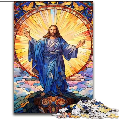 1000-teiliges Puzzle für Erwachsene „Jesus im Himmel“, Holzpuzzle, interaktives Familienspiel, Familienaktivitätsspiel, 50x75cm 1000-teiliges Puzzle für Erwachsene „Jesus im Himmel“, Holzpuzzle, interaktives Familienspiel, Familienaktivitätsspiel, 50x75cm von LYXIANY
