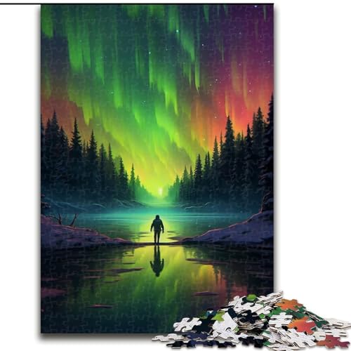 1000-teiliges Puzzle für Erwachsene Aurora am Himmel, anspruchsvolles Denkspiel für Teenager, Spaß für den Spieleabend mit der Familie (Größe: 26x38cm) von LYXIANY