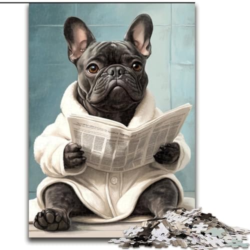 1000-teiliges Puzzle für Erwachsene Bulldog Go Toilet Puzzles für Teenager, Familienspieleabend, hirnfordernde Geschenkidee, Größe: 50x75cm 1000-teiliges Puzzle für Erwachsene Bulldog Go Toilet Puzzles für Teenager, Familienspieleabend, hirnfordernde Geschenkidee, Größe: 50x75cm von LYXIANY