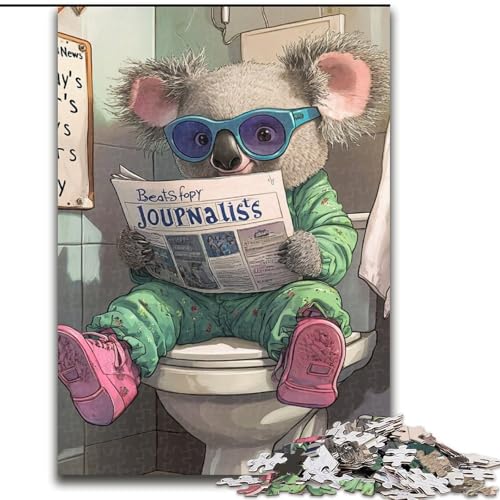 1000-teiliges Puzzle für Erwachsene Koala Go Toilet, Holzpuzzle, Größe: 50x75cm, perfekte Dekoration für Zuhause oder das Büro 1000-teiliges Puzzle für Erwachsene Koala Go Toilet, Holzpuzzle, Größe: 50x75cm, perfekte Dekoration für Zuhause oder das Büro von LYXIANY