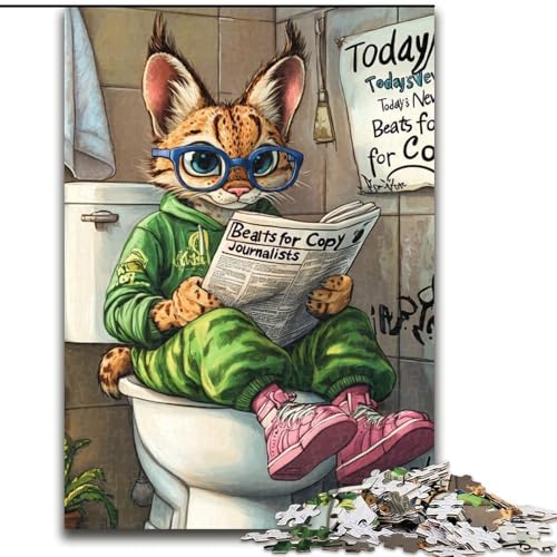 1000-teiliges Puzzle für Erwachsene Lynx Go Toilet, Holzpuzzle für Erwachsene für Teenager, anspruchsvolle Spielzeugspiele, Größe: 50x75cm 1000-teiliges Puzzle für Erwachsene Lynx Go Toilet, Holzpuzzle für Erwachsene für Teenager, anspruchsvolle Spielzeugspiele, Größe: 50x75cm von LYXIANY