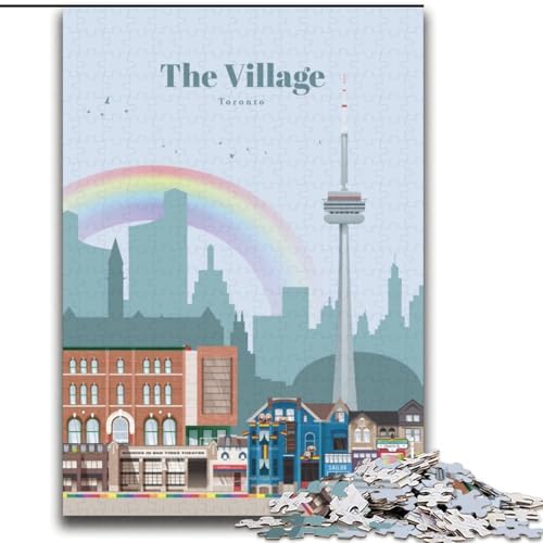 1000-teiliges Puzzle für Erwachsene und Jugendliche, „Das Dorf in Toronto“, Lernspiele, Heimdekoration, ganze Familie, 38x52cm 1000-teiliges Puzzle für Erwachsene und Jugendliche, „Das Dorf in Toronto“, Lernspiele, Heimdekoration, ganze Familie, 38x52cm von LYXIANY