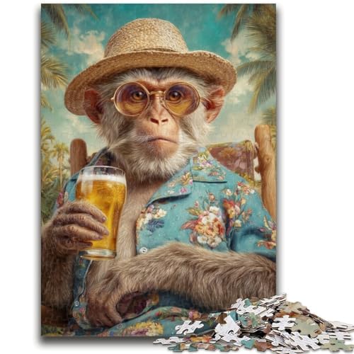1000-teiliges Puzzle für Erwachsene und Jugendliche, AFFE im Urlaub, für Kinder ab 14 Jahren, Denkspiel, Weihnachts- und Geburtstagsgeschenke, 50x75cm von LYXIANY