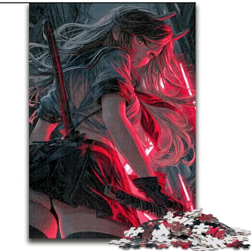 1000-teiliges Puzzle für Erwachsene und Jugendliche, Anime-Dämonenmädchen, Quizspiel zur Stärkung der Liebe zwischen Paaren für Kinder ab 14 Jahren (Größe 26x38cm) von LYXIANY