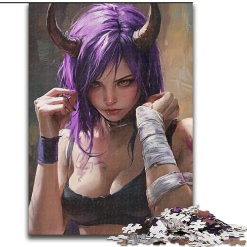 1000-teiliges Puzzle für Erwachsene und Jugendliche, Anime-Dämonenmädchen, Quizspiel zur Stärkung der Liebe zwischen Paaren für Kinder ab 14 Jahren (Größe 50x75cm) von LYXIANY