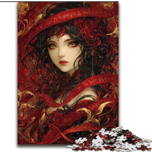 1000-teiliges Puzzle für Erwachsene und Jugendliche, Anime-Mädchen, entspannendes intellektuelles Lernspielzeug, Geburtstagsgeschenk, Geschenke, Wandkunst (Größe 26x38cm) von LYXIANY