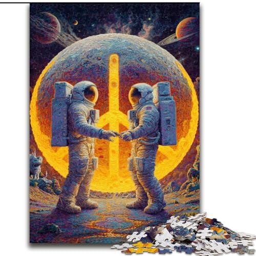 1000-teiliges Puzzle für Erwachsene und Jugendliche, Astronautenpaar, dekomprimierendes intellektuelles Lernspielzeug, ganze Familie (Größe 50x75cm) von LYXIANY
