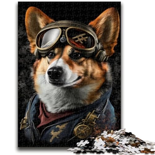 1000-teiliges Puzzle für Erwachsene und Jugendliche, Aviator Corgi-Spielzeug, Denkspiel zur Heimdekoration, für Kinder ab 14 Jahren, 38x26cm von LYXIANY