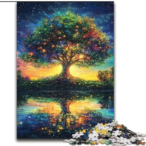 1000-teiliges Puzzle für Erwachsene und Jugendliche, Baum des Lebens, dekomprimierendes, intellektuelles Lernspielzeug, geeignet als Schreibtischdekoration (Größe 50x75cm) von LYXIANY