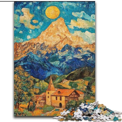 1000-teiliges Puzzle für Erwachsene und Jugendliche, Berggemälde von Van Gogh, Spielzeug, Lernspiele, Stressabbau, tolle Geschenke und Spielzeuge, 38x26cm von LYXIANY