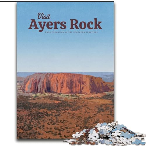 1000-teiliges Puzzle für Erwachsene und Jugendliche, Besuch des Ayers Rock, Lernspiele, Heimdekoration, einzigartige Heimdekoration und Geschenke, 38x26cm von LYXIANY