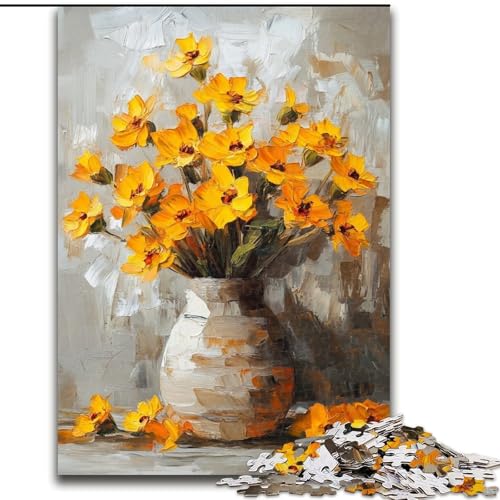 1000-teiliges Puzzle für Erwachsene und Jugendliche, Blumenkunst, anspruchsvolles Spiel und Familienspiel mit vollständig ineinandergreifenden, zufällig geformten Teilen, 50x75cm von LYXIANY