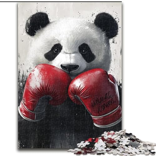 1000-teiliges Puzzle für Erwachsene und Jugendliche, Boxer-Panda, Denksportaufgabe zur Wanddekoration, einzigartige Geburtstags 14-Jährige (Größe 26x38cm) von LYXIANY