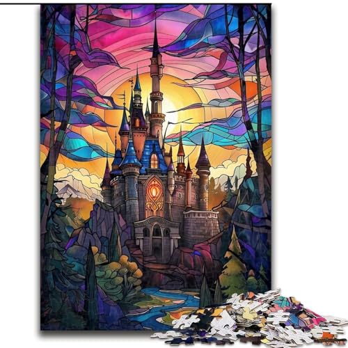 1000-teiliges Puzzle für Erwachsene und Jugendliche, Buntglasschloss, Quizspiel, Wanddekoration, einzigartige Geburtstags, 26x38cm 1000-teiliges Puzzle für Erwachsene und Jugendliche, Buntglasschloss, Quizspiel, Wanddekoration, einzigartige Geburtstags, 26x38cm von LYXIANY