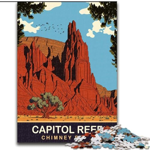 1000-teiliges Puzzle für Erwachsene und Jugendliche, Capital Reef National Park, pädagogisches Familienspiel, Wanddekoration, einzigartige Geburtstags, 38x26cm von LYXIANY