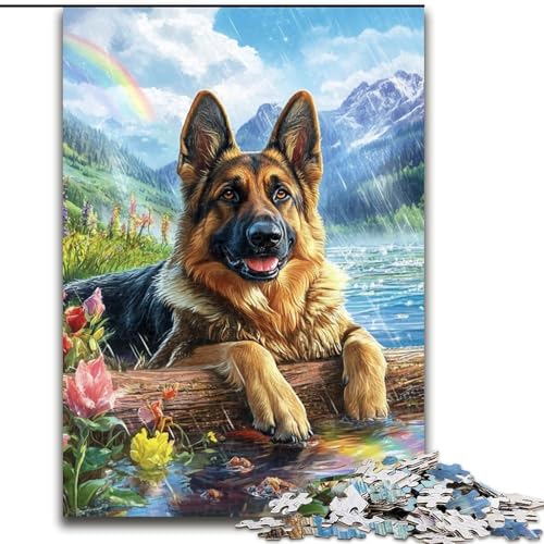 1000-teiliges Puzzle für Erwachsene und Jugendliche, Deutscher Schäferhund, Quizspiel zur Stärkung der Liebe zwischen Paaren für Kinder ab 14 Jahren (Größe 26x38cm) von LYXIANY