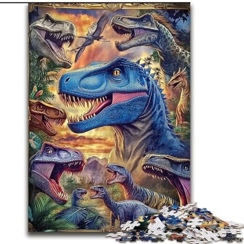 1000-teiliges Puzzle für Erwachsene und Jugendliche, Dinosaurier-Collage, Spielzeug, Lernspiele, Stressabbau, einzigartige Heimdekoration und Geschenke, 38x26cm 1000-teiliges Puzzle für Erwachsene und Jugendliche, Dinosaurier-Collage, Spielzeug, Lernspiele, Stressabbau, einzigartige Heimdekoration und Geschenke, 38x26cm von LYXIANY