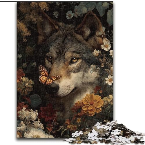 1000-teiliges Puzzle für Erwachsene und Jugendliche, Dschungelwolf, dekomprimierendes, intellektuelles Lernspielzeug, geeignet als Schreibtischdekoration (Größe 26x38cm) von LYXIANY