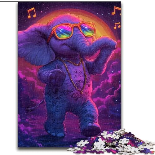 1000-teiliges Puzzle für Erwachsene und Jugendliche, Elefant, Lernspielzeug ganze Familie (Größe 50x75cm) von LYXIANY