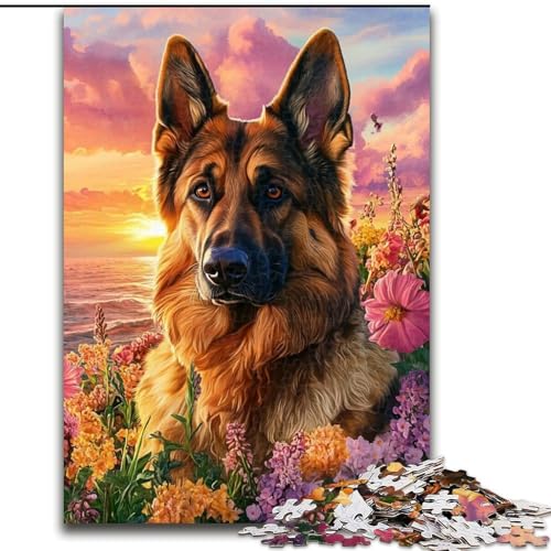1000-teiliges Puzzle für Erwachsene und Jugendliche, Entspannungsspiele mit deutschem Schäferhund, Lernspiel für Geburtstag, Weihnachten für Kinder ab 14 Jahren (Größe 26x38cm) von LYXIANY