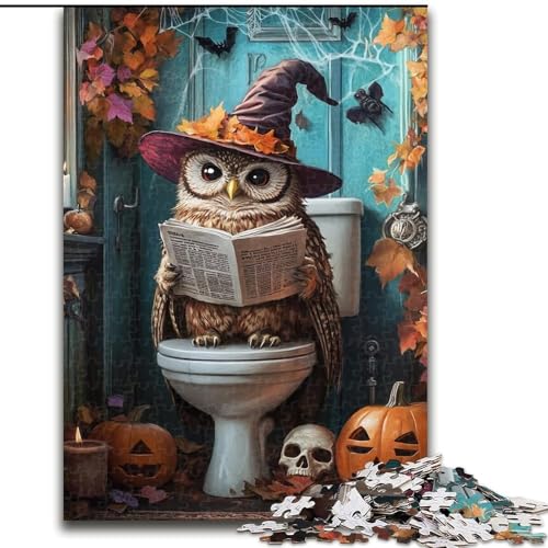 1000-teiliges Puzzle für Erwachsene und Jugendliche, Eule auf der Toilette, Quizspiel zur Stärkung der Liebe zwischen Paaren für Kinder ab 14 Jahren (Größe 26x38cm) von LYXIANY