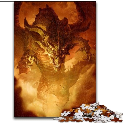1000-teiliges Puzzle für Erwachsene und Jugendliche, Fantasy-Drache, Quizspiel zur Stärkung der Liebe zwischen Paaren für Kinder ab 14 Jahren (Größe 26x38cm) von LYXIANY
