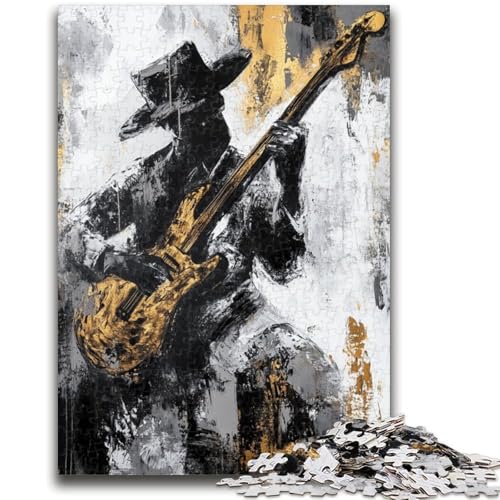 1000-teiliges Puzzle für Erwachsene und Jugendliche, Gitarre Spielen, Ölgemälde für und ab 14 Jahren, unmögliches Spiel, Weihnachts- und Geburtstagsgeschenk, 50x75cm von LYXIANY