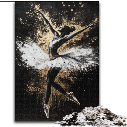 1000-teiliges Puzzle für Erwachsene und Jugendliche, Goldene Ballerina, dekomprimierendes intellektuelles Lernspielzeug, ganze Familie (Größe 50x75cm) von LYXIANY