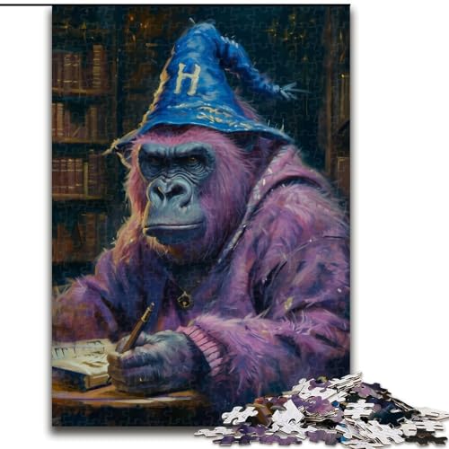 1000-teiliges Puzzle für Erwachsene und Jugendliche, Gorilla Wizard, anspruchsvolles Spiel und Familienspiel, ganze Familie, 26x38cm von LYXIANY