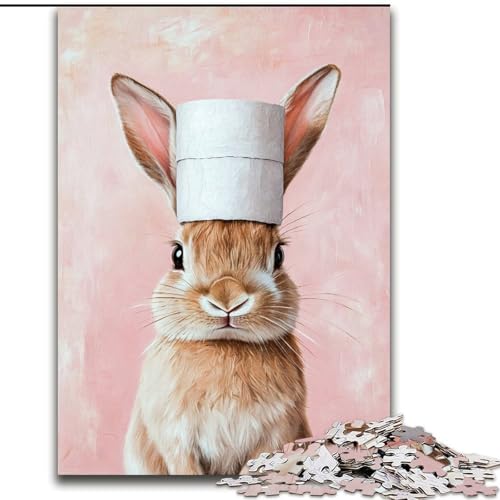 1000-teiliges Puzzle für Erwachsene und Jugendliche, Häschen spielt mit Toilettenpapier, Quizspiel zur Stärkung der Liebe zwischen Paaren für Kinder ab 14 Jahren (Größe 50x75cm) von LYXIANY