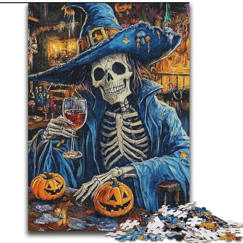 1000-teiliges Puzzle für Erwachsene und Jugendliche, Halloween-Skelett-Spielzeug, Lernspiele, Stressabbau, geeignet für die Schreibtischdekoration, 26x38cm von LYXIANY