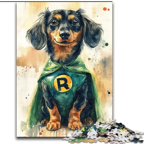 1000-teiliges Puzzle für Erwachsene und Jugendliche, Held Dackel, Quizspiel zur Stärkung der Liebe zwischen Paaren für Kinder ab 14 Jahren (Größe 50x75cm) von LYXIANY