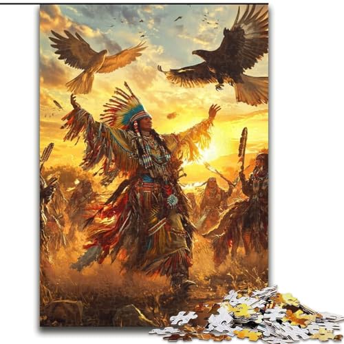 1000-teiliges Puzzle für Erwachsene und Jugendliche, Indianermänner, Quizspiel zur Stärkung der Liebe zwischen Paaren für Kinder ab 14 Jahren (Größe 50x75cm) von LYXIANY