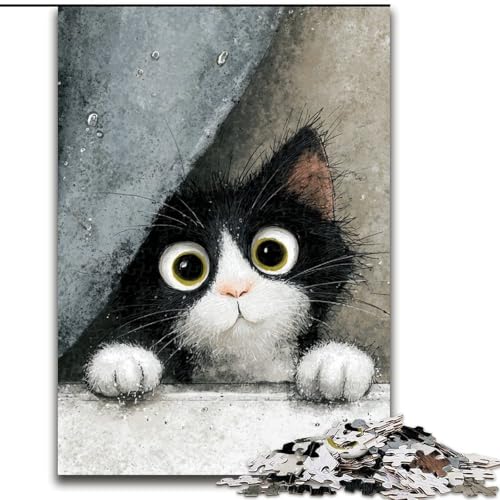 1000-teiliges Puzzle für Erwachsene und Jugendliche, Katze auf dem Sofa, Spielzeug, Lernspiele, stressabbauende Wanddekoration (Größe 50x75cm) von LYXIANY