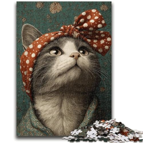 1000-teiliges Puzzle für Erwachsene und Jugendliche, Katze mit Turban, pädagogisches Spielzeug zum Stressabbau, Wichtelgeschenke für 14-Jährige, 26x38cm 1000-teiliges Puzzle für Erwachsene und Jugendliche, Katze mit Turban, pädagogisches Spielzeug zum Stressabbau, Wichtelgeschenke für 14-Jährige, 26x38cm von LYXIANY