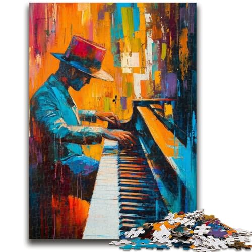 1000-teiliges Puzzle für Erwachsene und Jugendliche, Klavier Spielen, Ölgemälde, anspruchsvolles Spiel und Familienspiel, Lernspiel für Geburtstag, Weihnachten, 26x38cm von LYXIANY