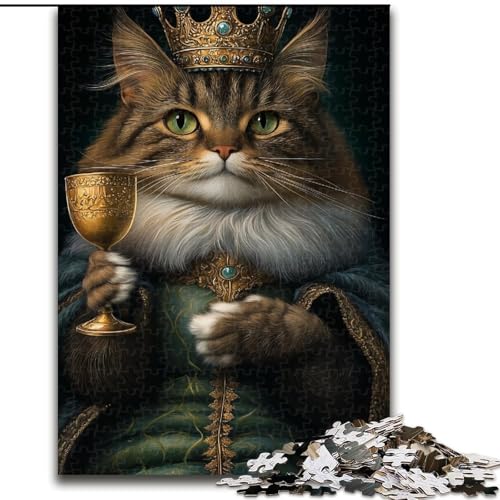 1000-teiliges Puzzle für Erwachsene und Jugendliche, Königskatze, Lernspielzeug, ganze Familie (Größe 50x75cm) von LYXIANY