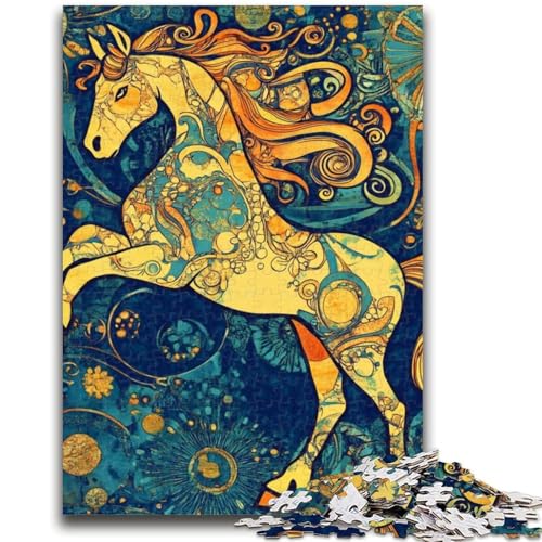 1000-teiliges Puzzle für Erwachsene und Jugendliche, Kunstpferd, zum Dekomprimieren, intellektuelles Lernspielzeug, tolle Geschenke und Spielzeuge, 26x38cm von LYXIANY