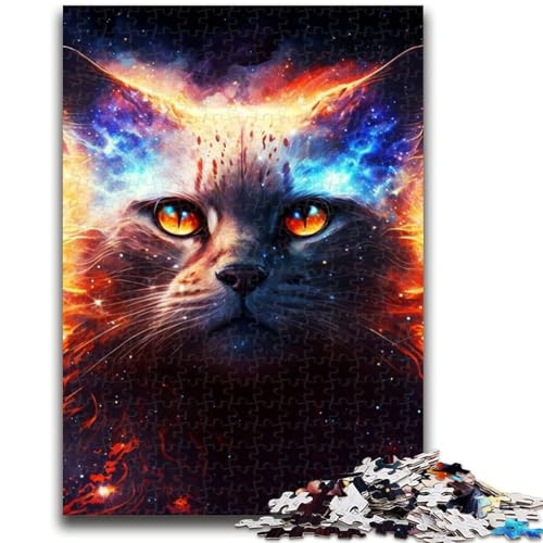 1000-teiliges Puzzle für Erwachsene und Jugendliche, Malen, Feuer, Katzengesicht, Lernspielzeug, ganze Familie, 50x75cm von LYXIANY