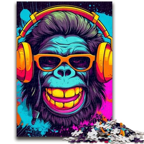 1000-teiliges Puzzle für Erwachsene und Jugendliche, Monkey DJ-Musik, für Lernspiele, Herausforderungsspielzeug, einzigartige Heimdekoration und Geschenke, 50x75cm 1000-teiliges Puzzle für Erwachsene und Jugendliche, Monkey DJ-Musik, für Lernspiele, Herausforderungsspielzeug, einzigartige Heimdekoration und Geschenke, 50x75cm von LYXIANY