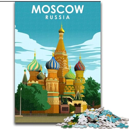 1000-teiliges Puzzle für Erwachsene und Jugendliche, Moskau, Russland, Reisekunst, Spielzeug, Lernspiele, Stressabbau, Eltern-Kind-Interaktion, 50x75cm von LYXIANY