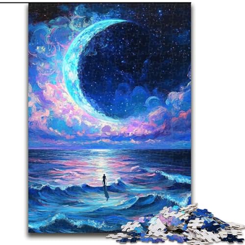 1000-teiliges Puzzle für Erwachsene und Jugendliche, Nachtszene, Quizspiel zur Stärkung der Liebe zwischen Paaren für Kinder ab 14 Jahren (Größe 50x75cm) von LYXIANY