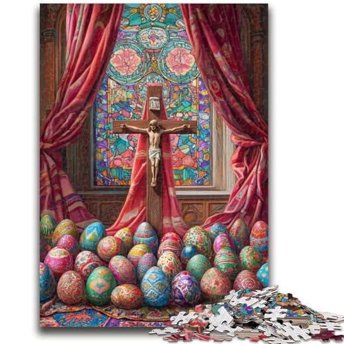 1000-teiliges Puzzle für Erwachsene und Jugendliche, Osterkreuz, Lernspiel, Herausforderung, Spielzeug, Wanddekoration, einzigartige Geburtstags, 50x75cm von LYXIANY