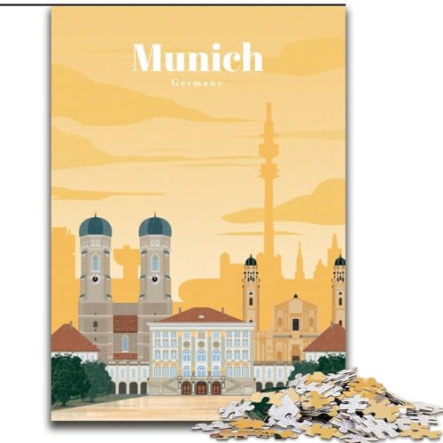1000-teiliges Puzzle für Erwachsene und Jugendliche, Reise nach München, anspruchsvolles Spiel, Spielzeug, Geschenk für die ganze Familie, ab 14 Jahren (26x38cm),1000 Teile von LYXIANY