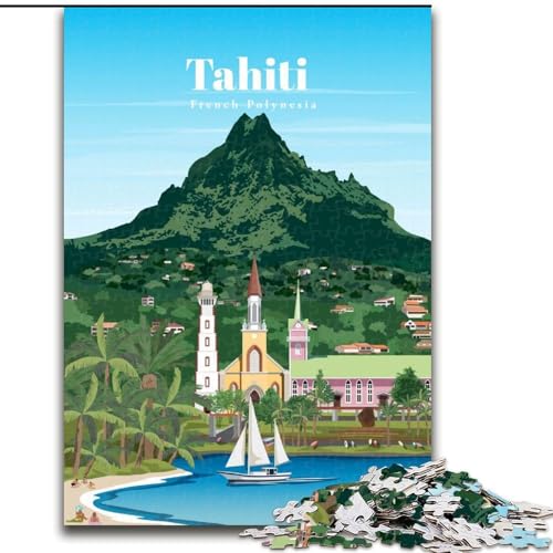 1000-teiliges Puzzle für Erwachsene und Jugendliche, Reise nach Tahiti, anspruchsvolles Spiel, Spielzeug, Geschenk für die ganze Familie, ab 14 Jahren (50x75cm),1000 Teile von LYXIANY