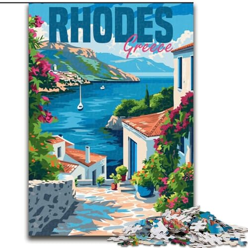 1000-teiliges Puzzle für Erwachsene und Jugendliche, Rhodos-Insel, Griechenland, Quizspiel, ganze Familie (26x38cm),1000 Teile von LYXIANY