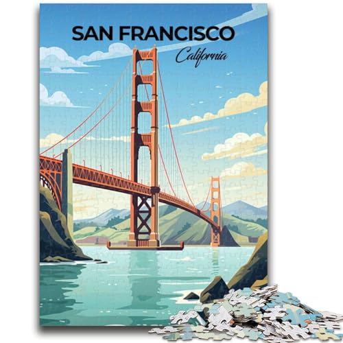 1000-teiliges Puzzle für Erwachsene und Jugendliche, San Francisco-Reise, für Personen ab 14 Jahren, unmögliches Spiel, Weihnachts- und Geburtstagsgeschenk (Größe 50x75cm) von LYXIANY