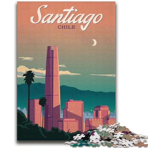 1000-teiliges Puzzle für Erwachsene und Jugendliche, Santiago, hilft dem Gehirn, süchtig machendes Spielzeug zu trainieren, um Geduld zu fördern, Künstlersammlung, bildende Kunst (Größe 38x52cm) 1000-teiliges Puzzle für Erwachsene und Jugendliche, Santiago, hilft dem Gehirn, süchtig machendes Spielzeug zu trainieren, um Geduld zu fördern, Künstlersammlung, bildende Kunst (Größe 38x52cm) von LYXIANY